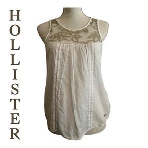 Hollister Women's Cream Sleeveless Top